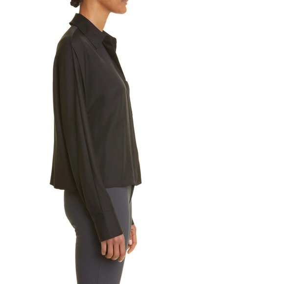 VINCE Silk Blend Woven  Button Up Blouse, Medium - Picture 4 of 14